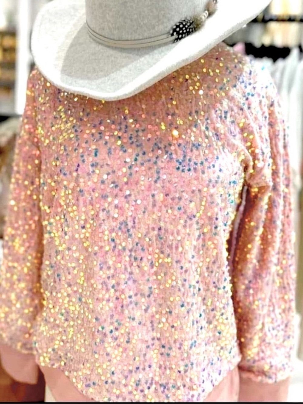 Shiraleah Pink Sequin Sweatshirt NWT